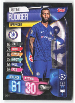 Antonio Rüdiger, Card, 2019-20 Topps Match Attax UEFA Champions League, BASE