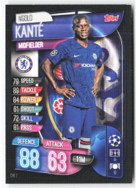 N'Golo Kante, Card, 2019-20 Topps Match Attax UEFA Champions League, BASE