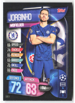Jorginho, Card, 2019-20 Topps Match Attax UEFA Champions League, BASE