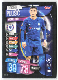 Christian Pulisic, Card, 2019-20 Topps Match Attax UEFA Champions League, BASE