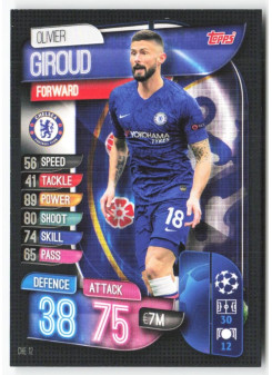 Olivier Giroud, Card, 2019-20 Topps Match Attax UEFA Champions League, BASE