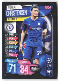 Andreas Christensen, Card, 2019-20 Topps Match Attax UEFA Champions League, BASE
