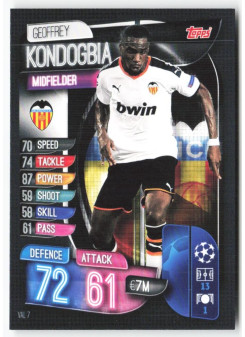 Geoffrey Kondogbia, Kartička, 2019-20 Topps Match Attax UEFA Champions League, BASE