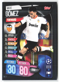 Maxi Gómez, Kartička, 2019-20 Topps Match Attax UEFA Champions League, BASE
