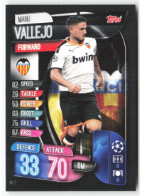 Manu Vallejo, Card, 2019-20 Topps Match Attax UEFA Champions League, BASE