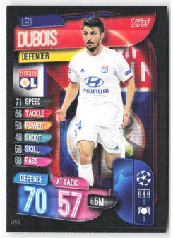 Leo Dubois, Card, 2019-20 Topps Match Attax UEFA Champions League, BASE