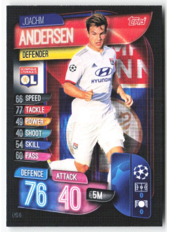 Joachim Andersen, Card, 2019-20 Topps Match Attax UEFA Champions League, BASE