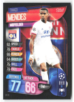 Thiago Mendes, Card, 2019-20 Topps Match Attax UEFA Champions League, BASE