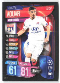 Houssem Aouar, Card, 2019-20 Topps Match Attax UEFA Champions League, BASE