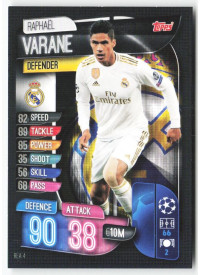 Raphaël Varane, Card, 2019-20 Topps Match Attax UEFA Champions League, BASE