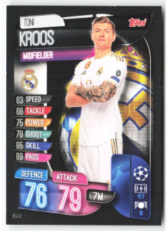 Toni Kroos, Card, 2019-20 Topps Match Attax UEFA Champions League, BASE
