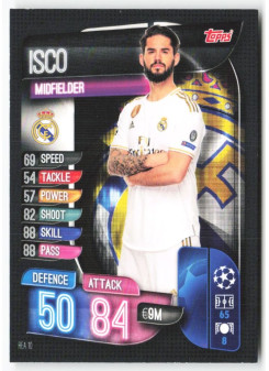 Isco, Card, 2019-20 Topps Match Attax UEFA Champions League, BASE