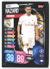 Eden Hazard, Card, 2019-20 Topps Match Attax UEFA Champions League, BASE