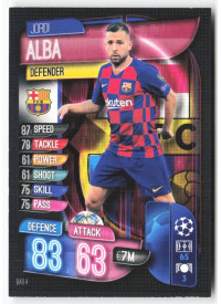 Jordi Alba, Card, 2019-20 Topps Match Attax UEFA Champions League, BASE