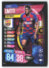 Samuel Umtiti, Card, 2019-20 Topps Match Attax UEFA Champions League, BASE