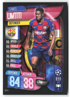 Samuel Umtiti, Kartička, 2019-20 Topps Match Attax UEFA Champions League, BASE