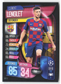 Clément Lenglet, Card, 2019-20 Topps Match Attax UEFA Champions League, BASE