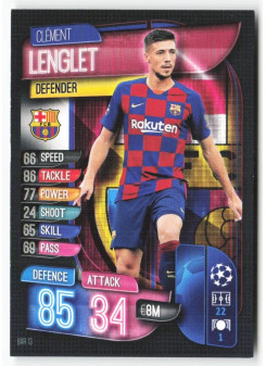 Clément Lenglet, Kartička, 2019-20 Topps Match Attax UEFA Champions League, BASE
