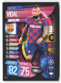 Arturo Vidal, Card, 2019-20 Topps Match Attax UEFA Champions League, BASE