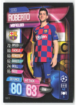 Sergi Roberto, Kartička, 2019-20 Topps Match Attax UEFA Champions League, BASE