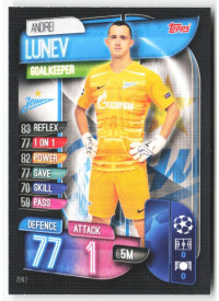 Andrei Lunev, Card, 2019-20 Topps Match Attax UEFA Champions League, BASE