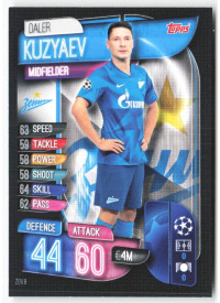 Daler Kuzyaev, Card, 2019-20 Topps Match Attax UEFA Champions League, BASE