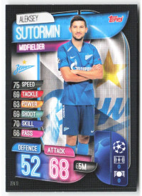 Aleksei Sutormin, Card, 2019-20 Topps Match Attax UEFA Champions League, BASE