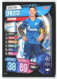 Sebastián Driussi, Card, 2019-20 Topps Match Attax UEFA Champions League, BASE