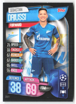 Sebastián Driussi, Kartička, 2019-20 Topps Match Attax UEFA Champions League, BASE