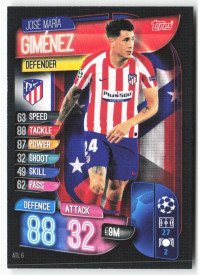 José María Giménez, Card, 2019-20 Topps Match Attax UEFA Champions League, BASE