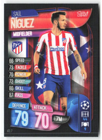 Saúl Ñíguez, Card, 2019-20 Topps Match Attax UEFA Champions League, BASE