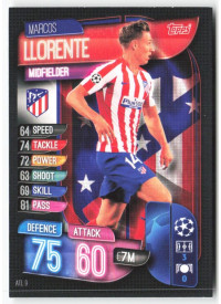 Marcos Llorente, Card, 2019-20 Topps Match Attax UEFA Champions League, BASE