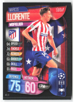 Marcos Llorente, Kartička, 2019-20 Topps Match Attax UEFA Champions League, BASE