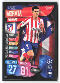Alvaro Morata, Card, 2019-20 Topps Match Attax UEFA Champions League, BASE