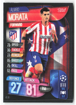 Alvaro Morata, Card, 2019-20 Topps Match Attax UEFA Champions League, BASE