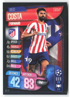 Diego Costa, Kartička, 2019-20 Topps Match Attax UEFA Champions League, BASE