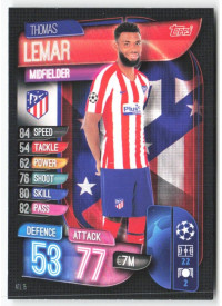 Thomas Lemar, Card, 2019-20 Topps Match Attax UEFA Champions League, BASE