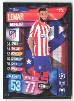 Thomas Lemar, Kartička, 2019-20 Topps Match Attax UEFA Champions League, BASE