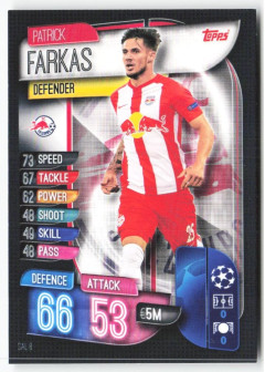 Patrick Farkas, Card, 2019-20 Topps Match Attax UEFA Champions League, BASE