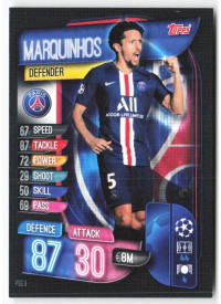Marquinhos, Card, 2019-20 Topps Match Attax UEFA Champions League, BASE