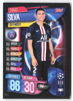Thiago Silva, Card, 2019-20 Topps Match Attax UEFA Champions League, BASE
