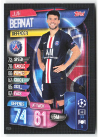 Juan Bernat, Card, 2019-20 Topps Match Attax UEFA Champions League, BASE