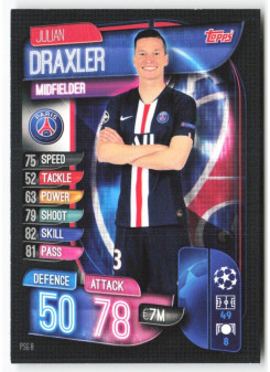 Julian Draxler, Card, 2019-20 Topps Match Attax UEFA Champions League, BASE