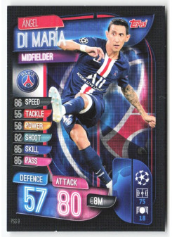 Ángel Di María, Card, 2019-20 Topps Match Attax UEFA Champions League, BASE