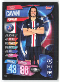 Edinson Cavani, Card, 2019-20 Topps Match Attax UEFA Champions League, BASE