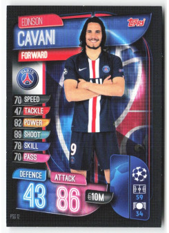 Edinson Cavani, Card, 2019-20 Topps Match Attax UEFA Champions League, BASE