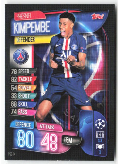 Presnell Kimpembe, Card, 2019-20 Topps Match Attax UEFA Champions League, BASE