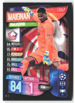 Mike Maignan, Card, 2019-20 Topps Match Attax UEFA Champions League, BASE
