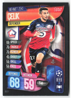 Mehmet Zeki Çelik, Card, 2019-20 Topps Match Attax UEFA Champions League, BASE