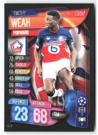 Timothy Weah, Card, 2019-20 Topps Match Attax UEFA Champions League, BASE